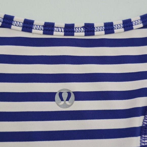Lululemon Women's Run Stay On Course Tank Pigment Blue White Stripe 8 - Picture 10 of 16
